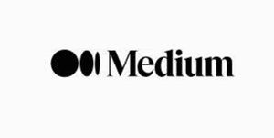 Logo di Medium su sfondo bianco, indicativo della piattaforma di blogging che può essere utilizzata per affinare e condividere abilità di scrittura.